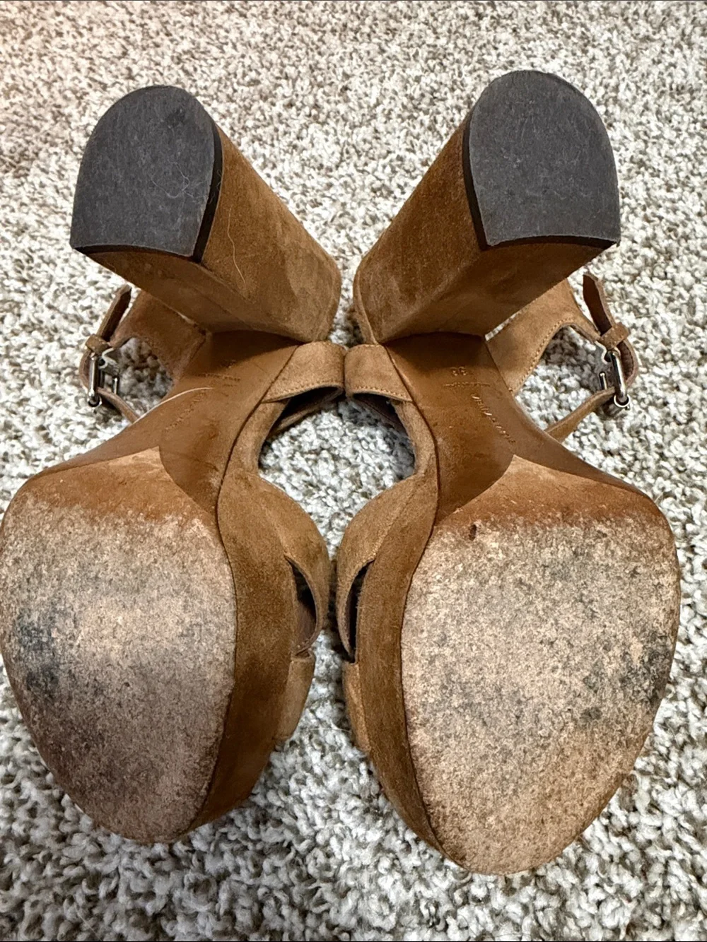 Tabitha Simmons Cognac Suede Crisscross Ankle-Strap Heels
